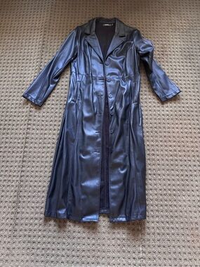 Missguided faux leather trench